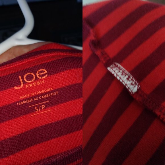 Orange and Burgundy Striped Stretchy Shirt - Picture 3 of 3